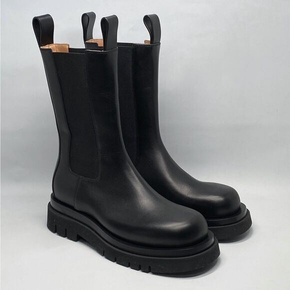 Bottega Veneta Lug Sole Leather Chelsea Boots size 38.5 - Picture 3 of 13
